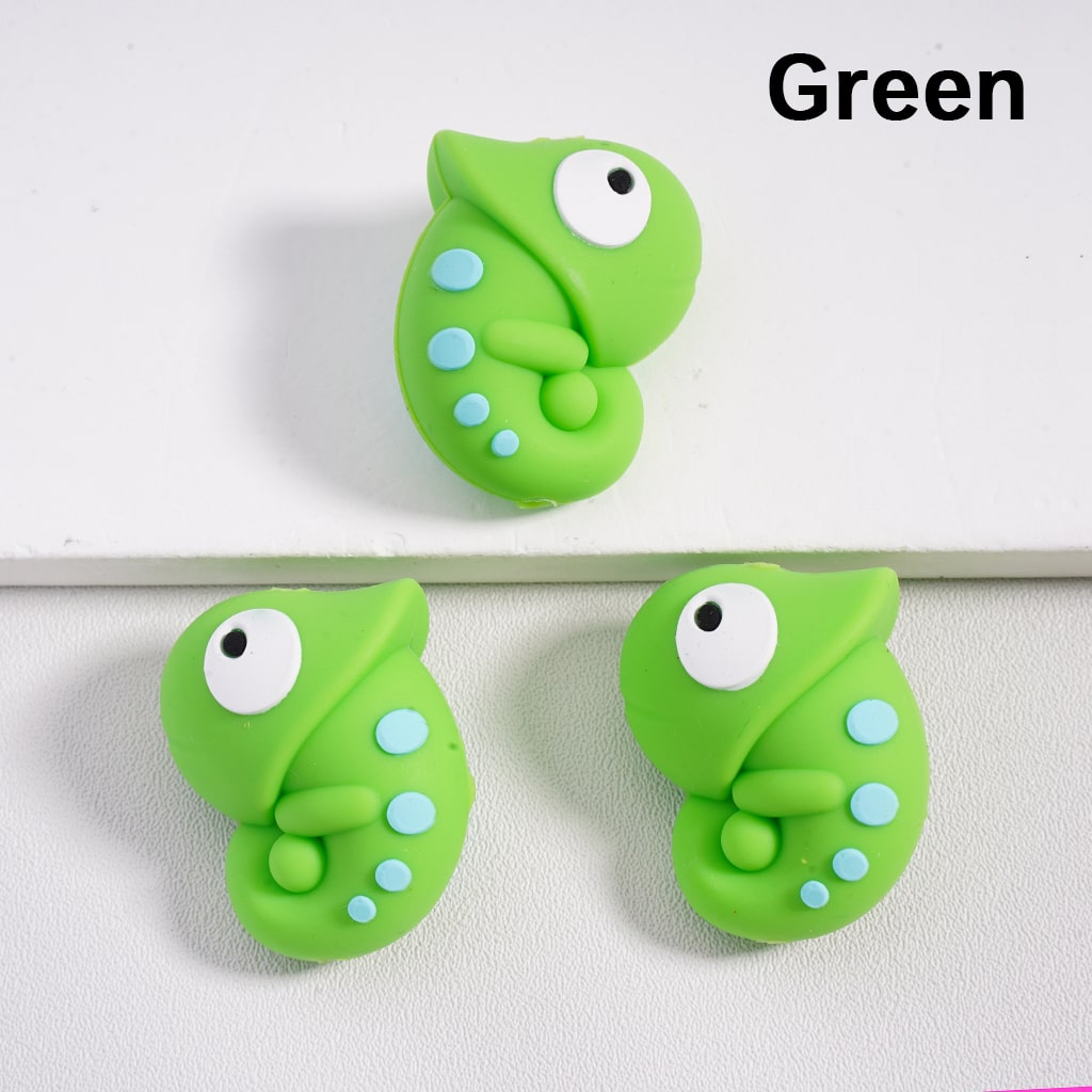 Silicone Focal Beads 3D Cute Axolotl Chameleon