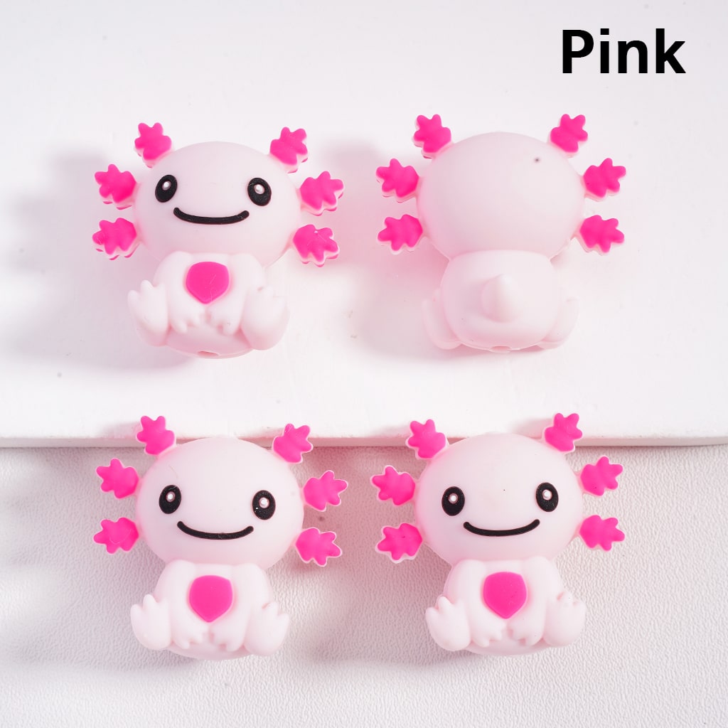 Silicone Focal Beads 3D Cute Axolotl Chameleon
