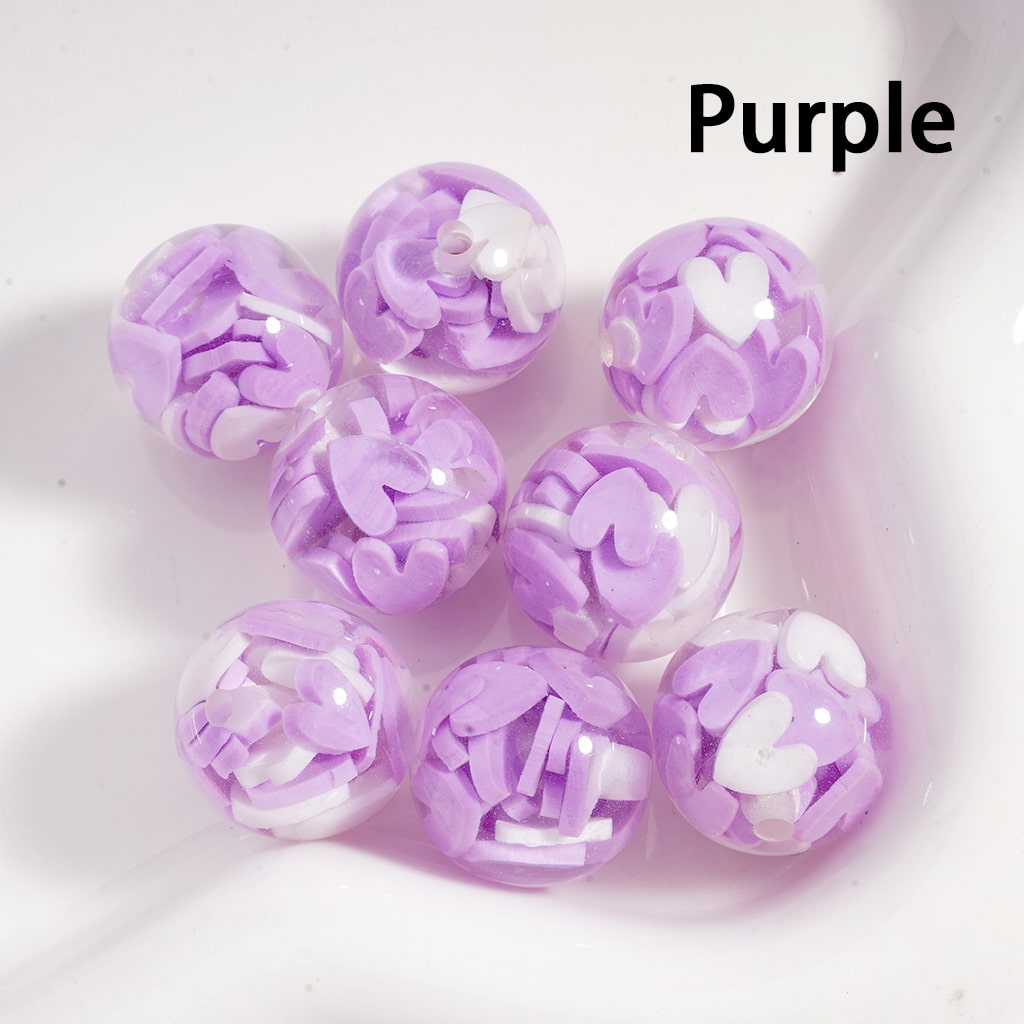 Acrylic Beads Mini Cute Heart Inside Multi-Color 16MM (Single Color is available for 200pcs(Whole Bag) Only)