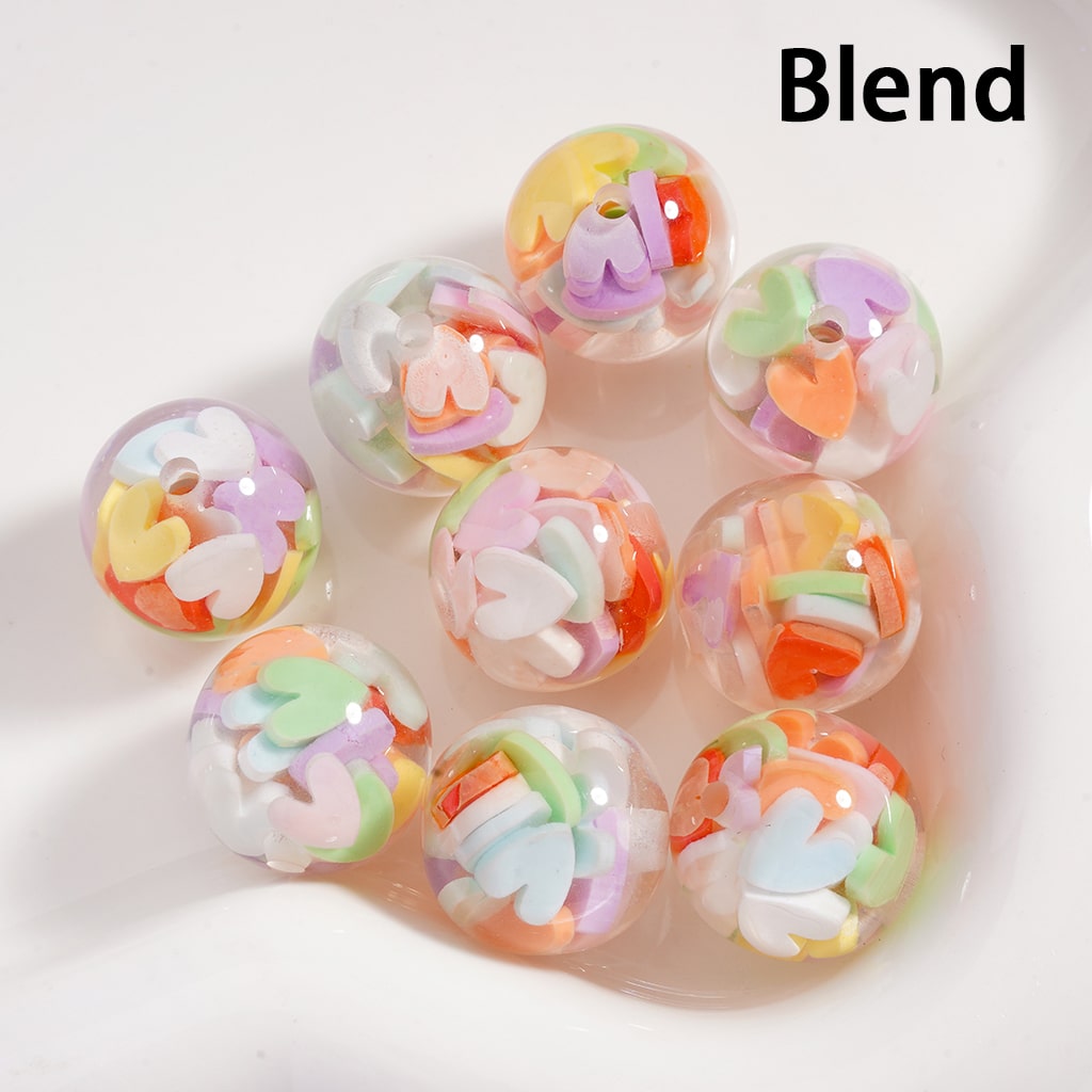 Acrylic Beads Mini Cute Heart Inside Multi-Color 16MM (Single Color is available for 200pcs(Whole Bag) Only)