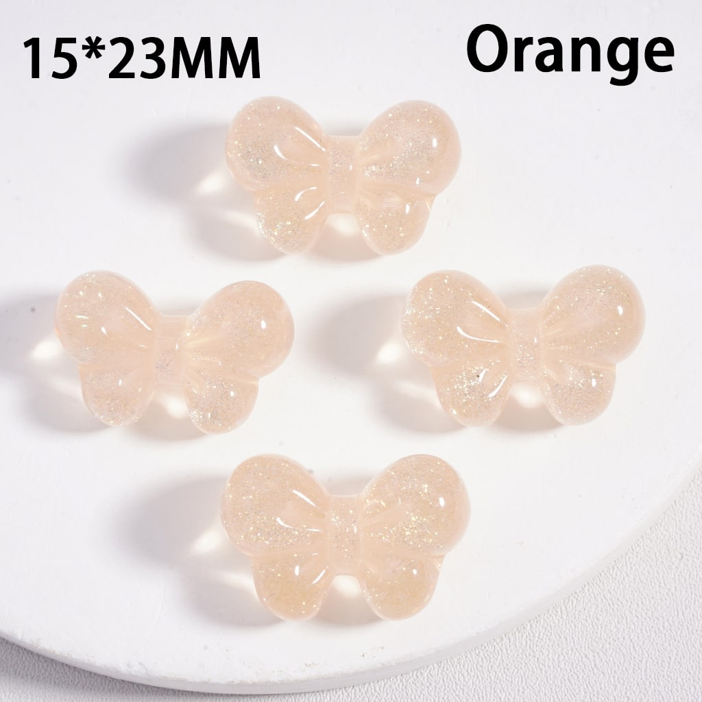 Acrylic Beads Shiny Glitter Bowknots Solid Color 15*23MM (Single Color is available for 200pcs(Whole Bag) Only)
