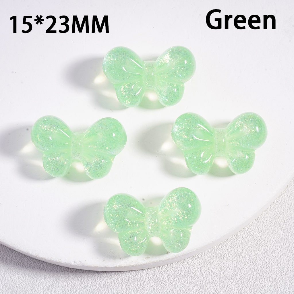 Acrylic Beads Shiny Glitter Bowknots Solid Color 15*23MM (Single Color is available for 200pcs(Whole Bag) Only)