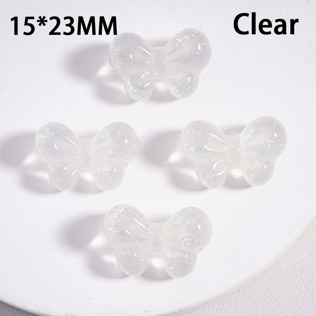 Acrylic Beads Shiny Glitter Bowknots Solid Color 15*23MM (Single Color is available for 200pcs(Whole Bag) Only)