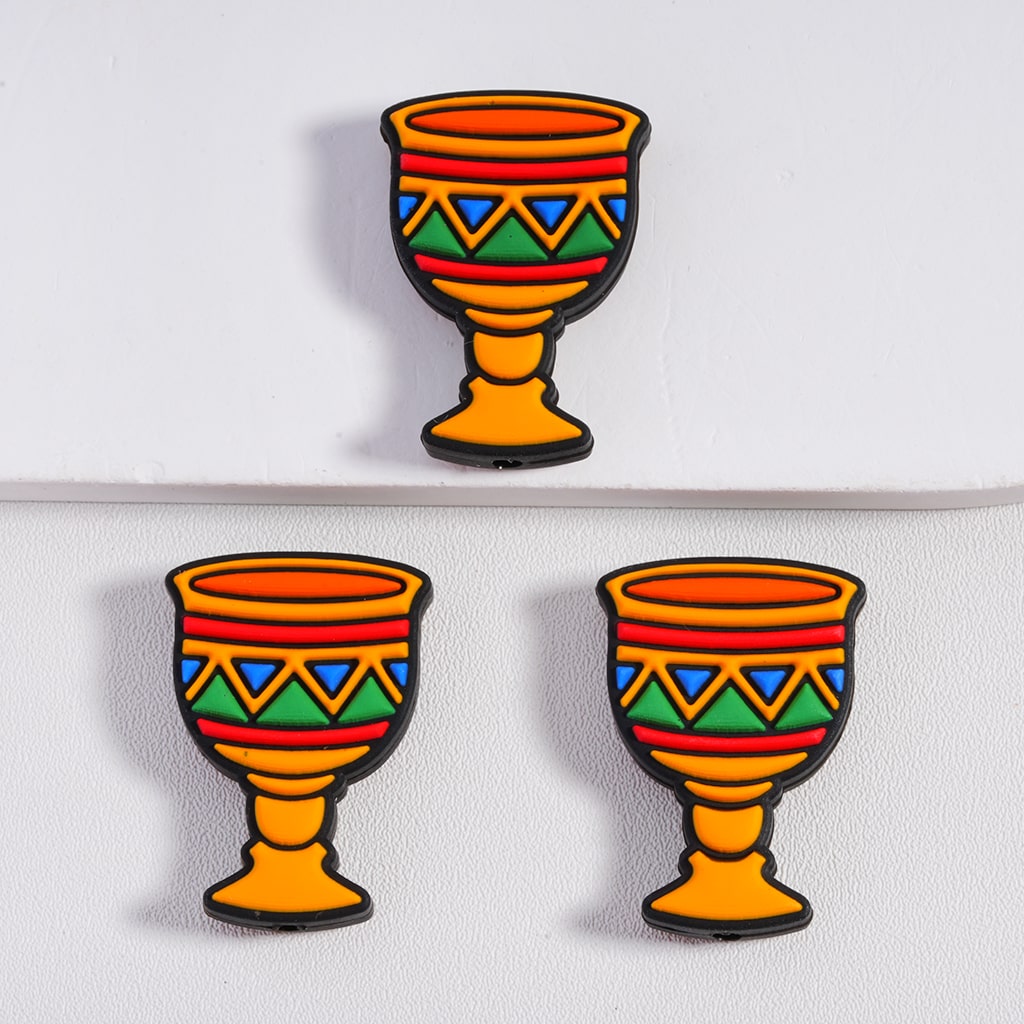 Silicone Focal Beads Happy Kwanzaa Gifts Candles Solidarity Cup African Drum