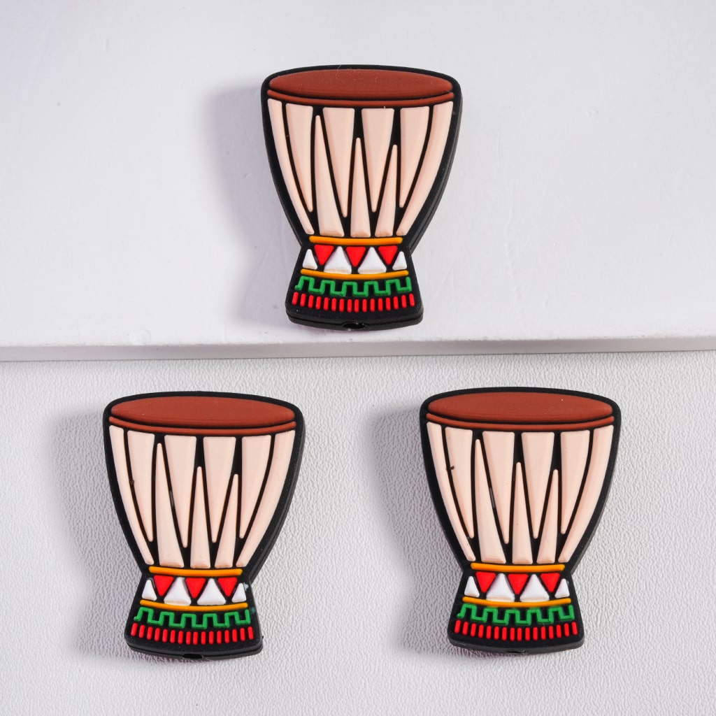 Silicone Focal Beads Happy Kwanzaa Gifts Candles Solidarity Cup African Drum