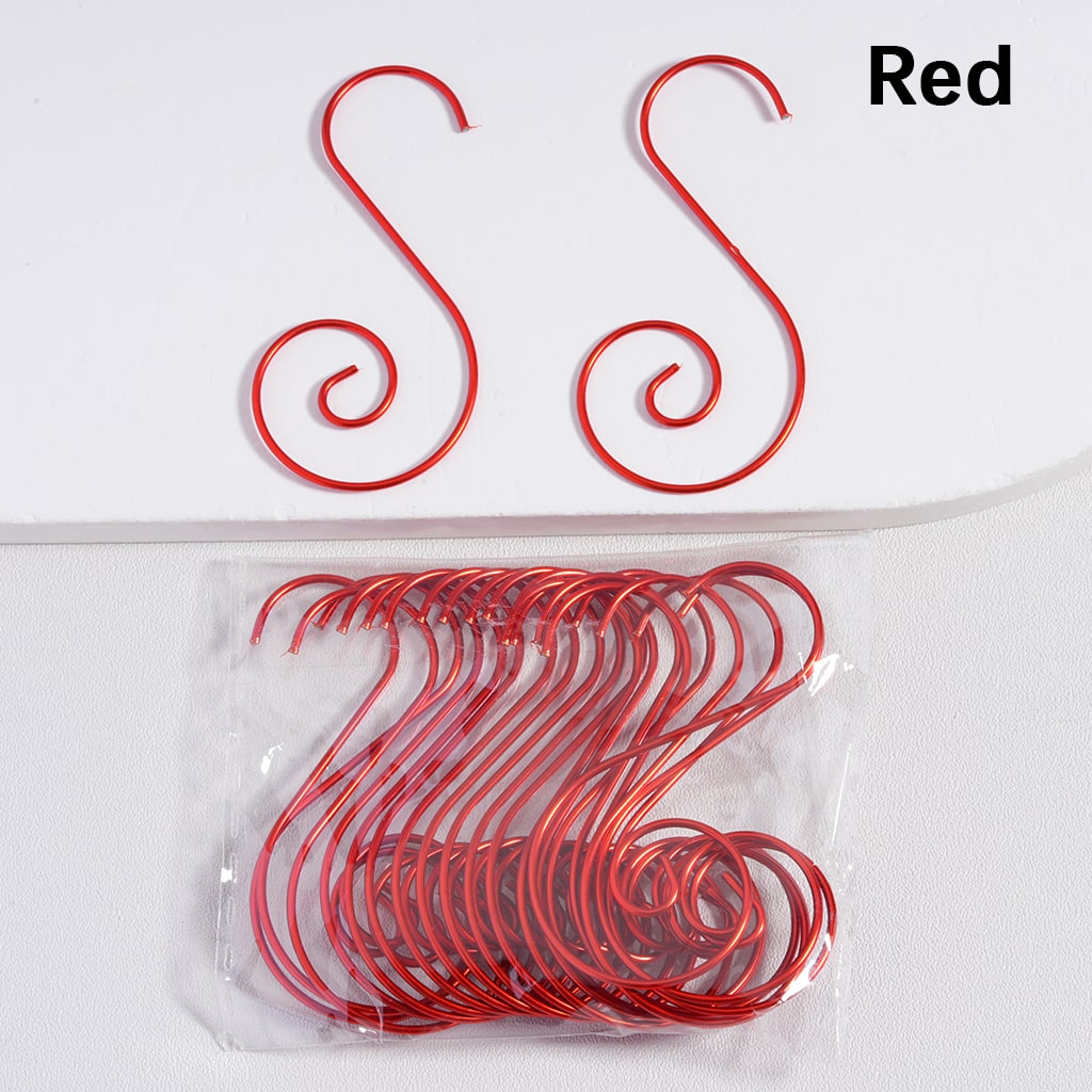 Metal S-Shaped Swirl Hangers Hooks for Christmas Ornaments Accessories, Multi-Color Around 50MM Long