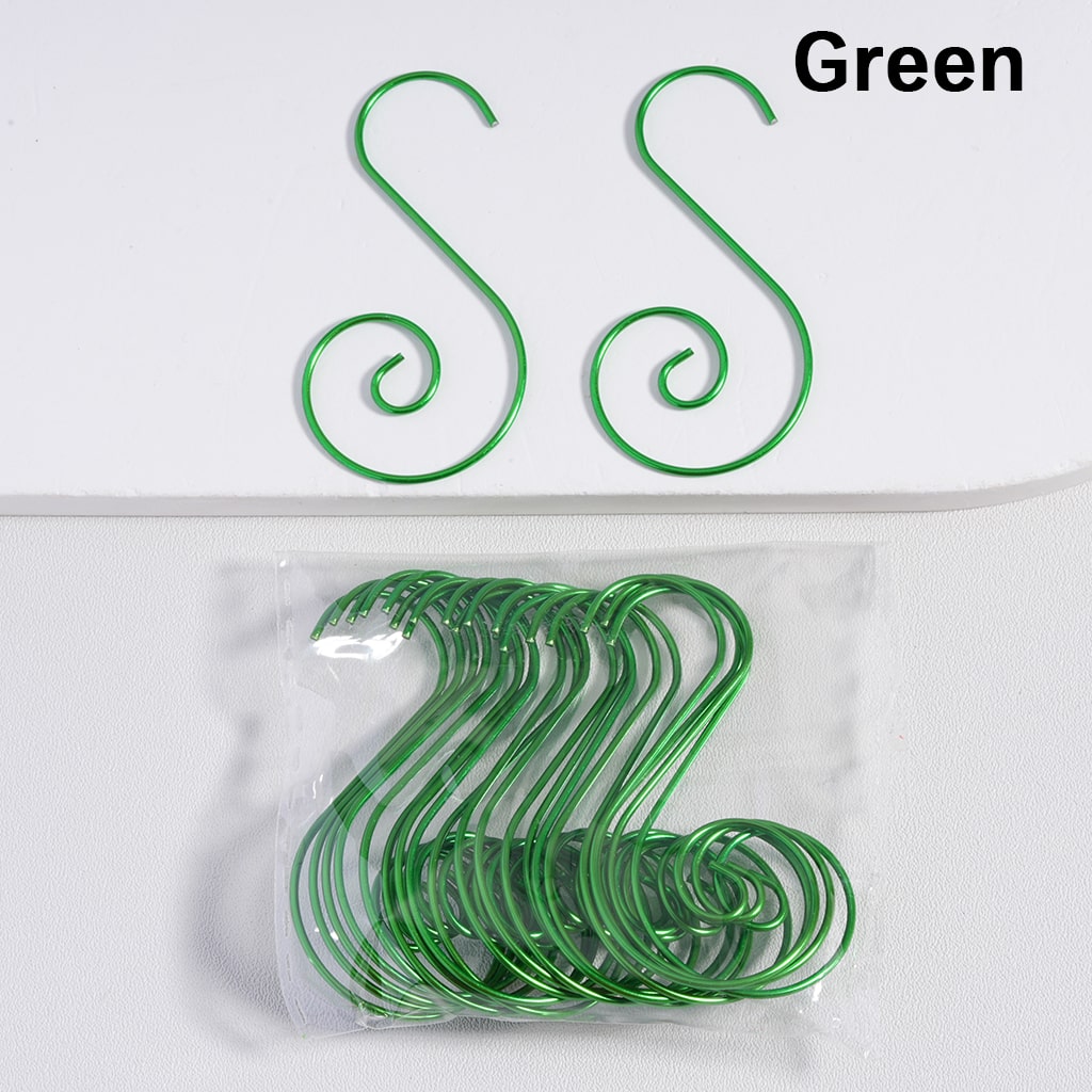 Metal S-Shaped Swirl Hangers Hooks for Christmas Ornaments Accessories, Multi-Color Around 50MM Long