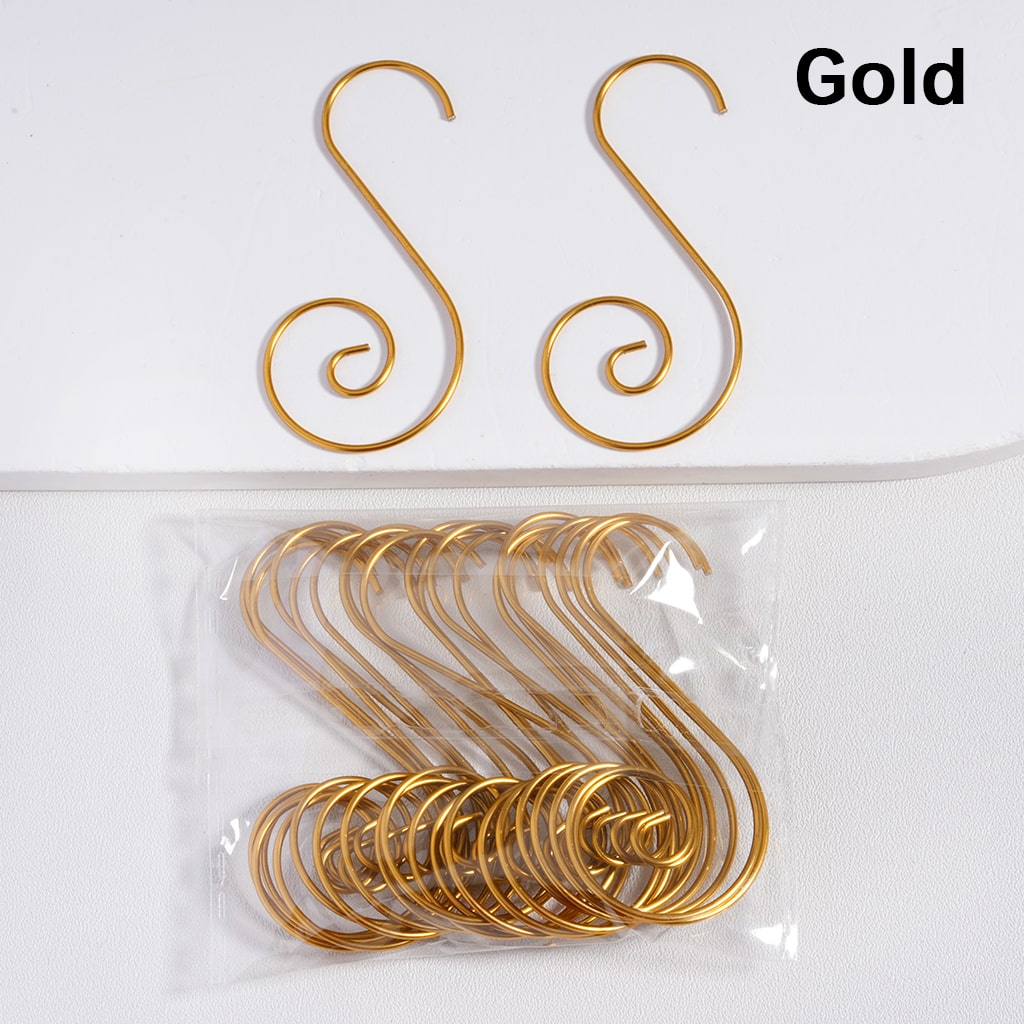 Metal S-Shaped Swirl Hangers Hooks for Christmas Ornaments Accessories, Multi-Color Around 50MM Long