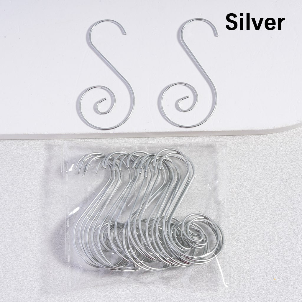 Metal S-Shaped Swirl Hangers Hooks for Christmas Ornaments Accessories, Multi-Color Around 50MM Long