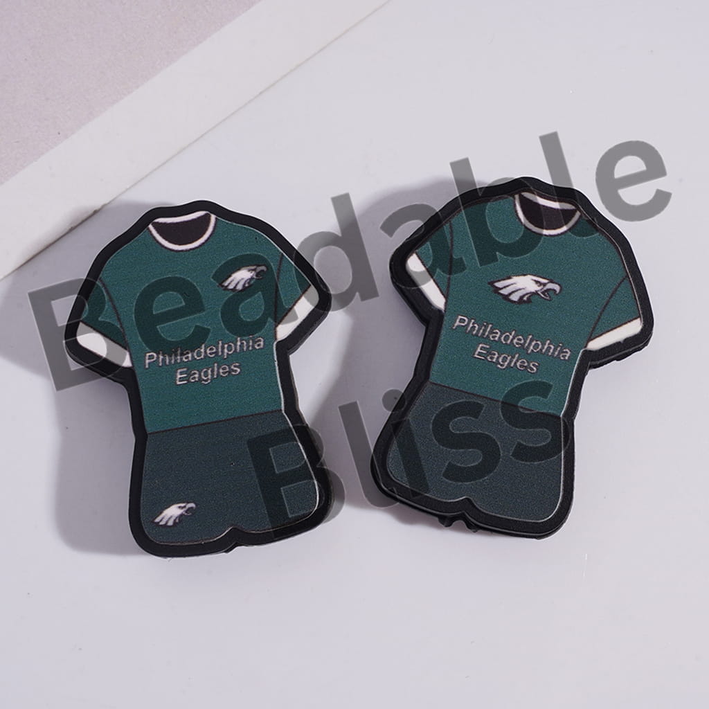 Silicone Focal Beads Bird Team Philly Football Set Jersey