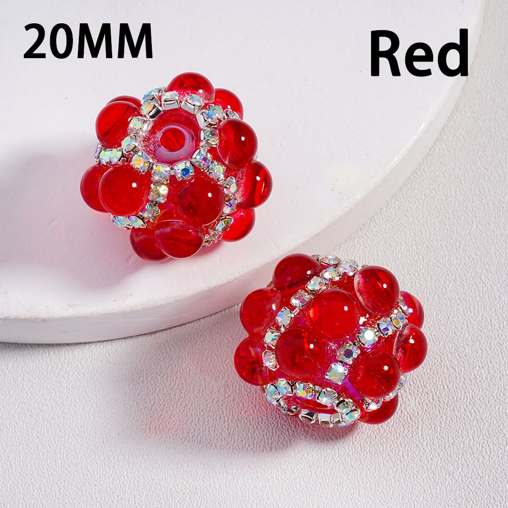 Acrylic Beads Cat Eye Style Shiny Translucent Pearls AB Rhinestones Chains Multi-Color 20MM