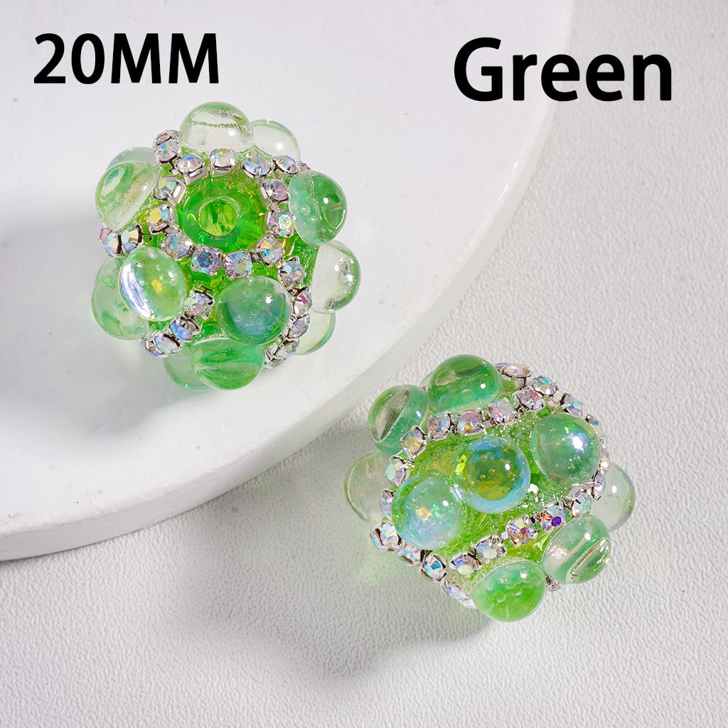 Acrylic Beads Cat Eye Style Shiny Translucent Pearls AB Rhinestones Chains Multi-Color 20MM