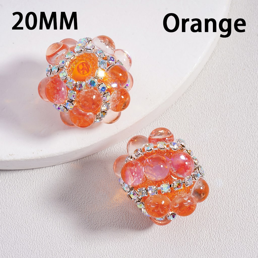 Acrylic Beads Cat Eye Style Shiny Translucent Pearls AB Rhinestones Chains Multi-Color 20MM