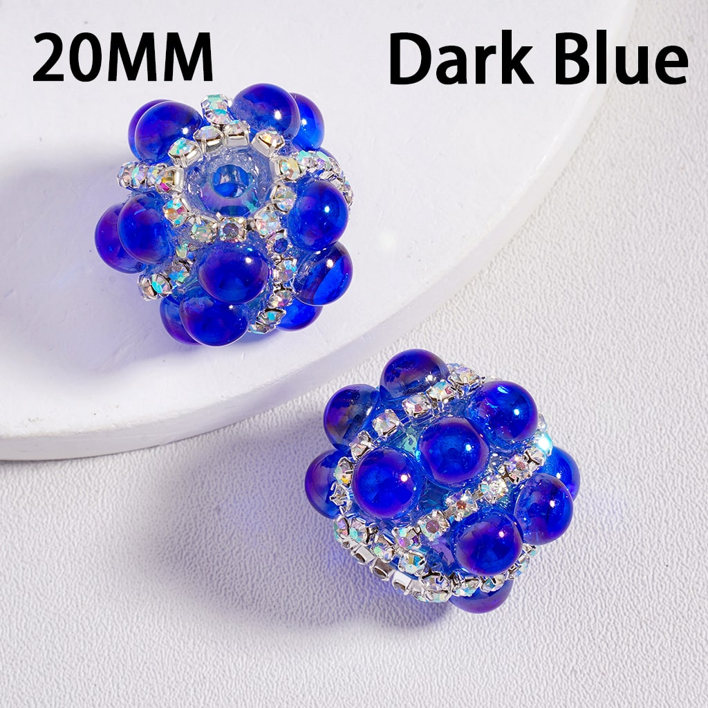 Acrylic Beads Cat Eye Style Shiny Translucent Pearls AB Rhinestones Chains Multi-Color 20MM
