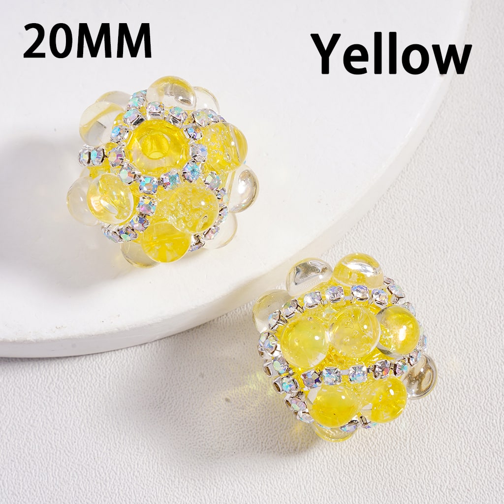 Acrylic Beads Cat Eye Style Shiny Translucent Pearls AB Rhinestones Chains Multi-Color 20MM
