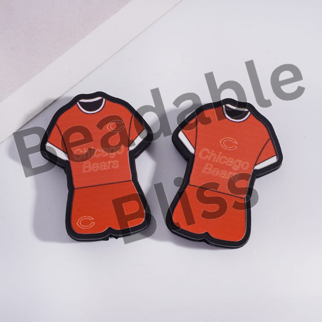Silicone Focal Beads Chicago Football Set Jersey