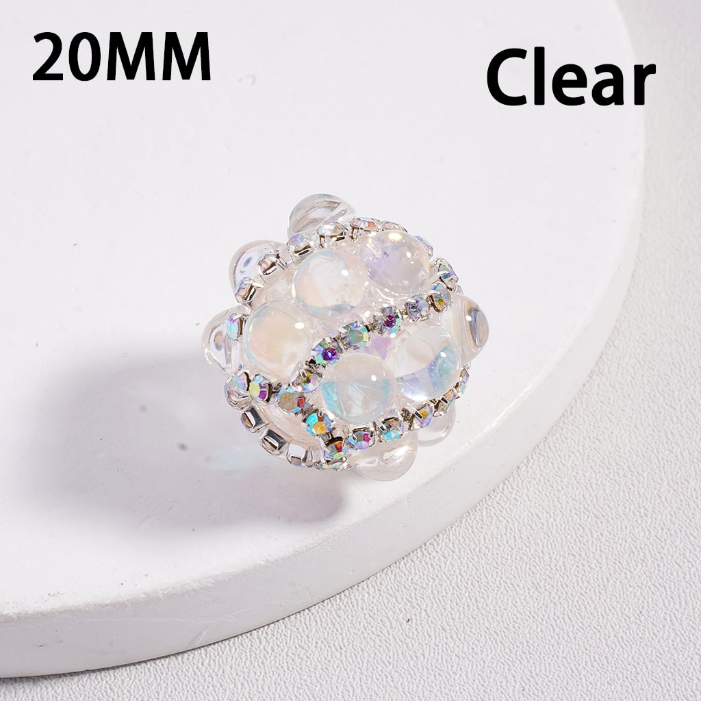 Acrylic Beads Cat Eye Style Shiny Translucent Pearls AB Rhinestones Chains Multi-Color 20MM