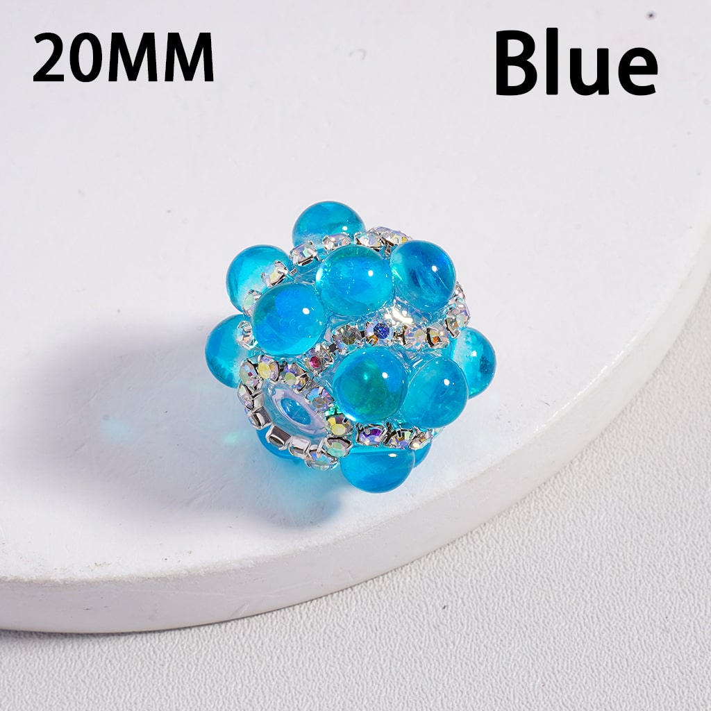 Acrylic Beads Cat Eye Style Shiny Translucent Pearls AB Rhinestones Chains Multi-Color 20MM