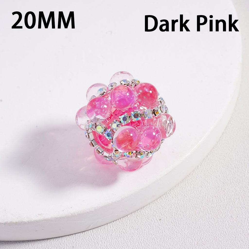 Acrylic Beads Cat Eye Style Shiny Translucent Pearls AB Rhinestones Chains Multi-Color 20MM