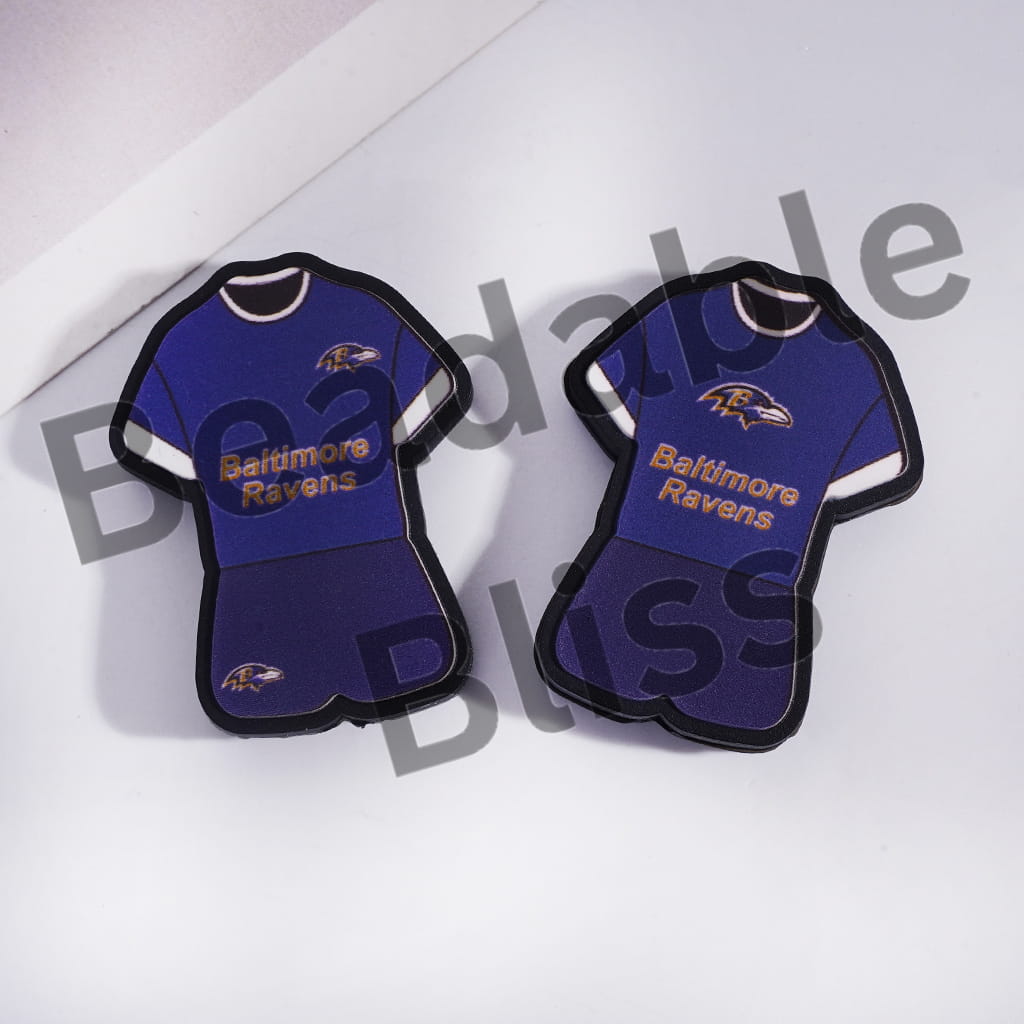 Silicone Focal Beads Baltimore Football Set Jersey