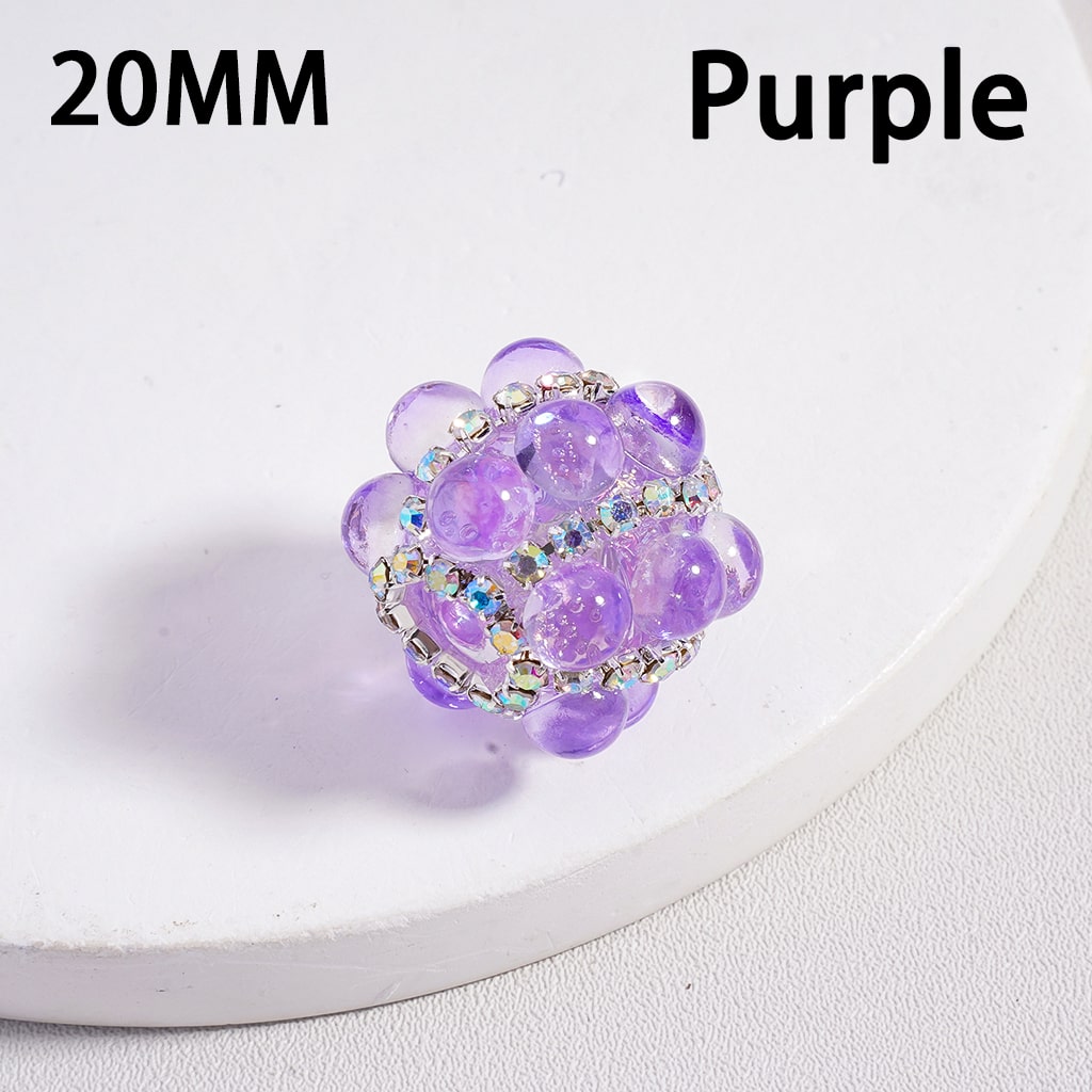 Acrylic Beads Cat Eye Style Shiny Translucent Pearls AB Rhinestones Chains Multi-Color 20MM