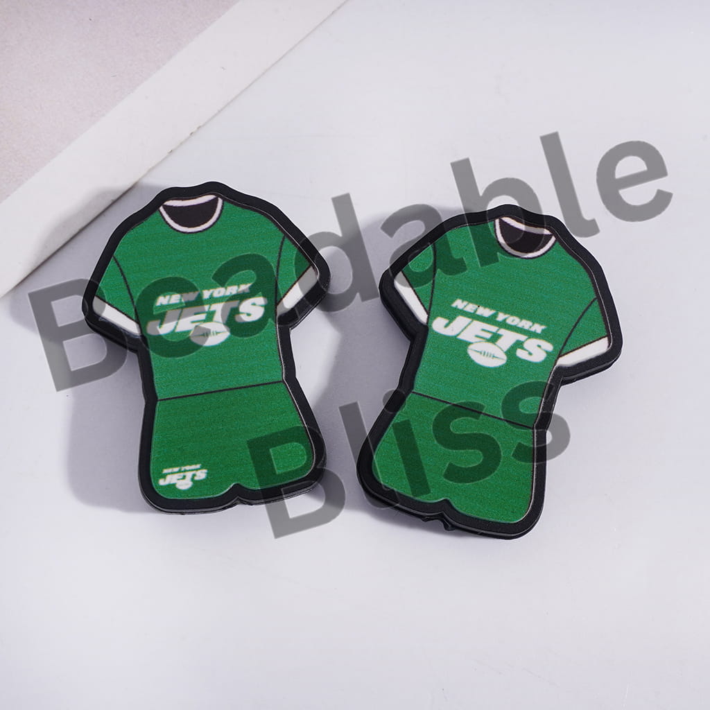 Silicone Focal Beads NY Jets Football Set Jersey
