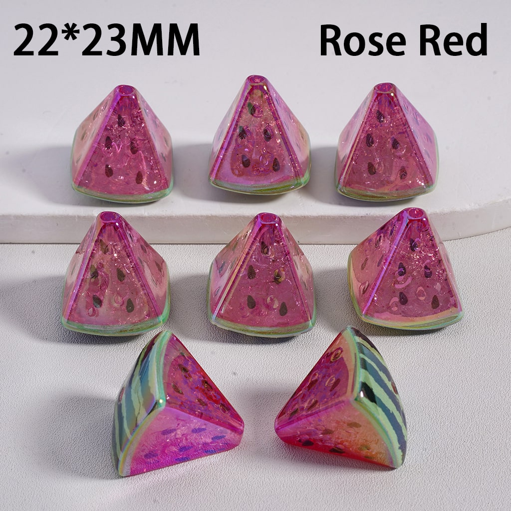 Acrylic Beads UV Coating Watermelon Chunks 22*23MM