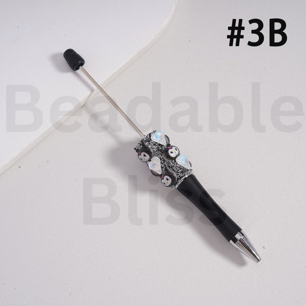 Beadable Sugar Pen with Cute Sanri Family Hello Kitt Kurom Cinnamonrol Hearts Solid Color
