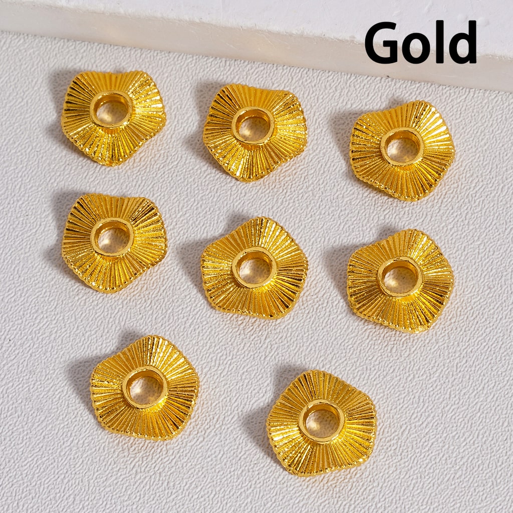 Mini Cute Multi-Color Wave Shape Metal Spacer with Stripes, 10MM