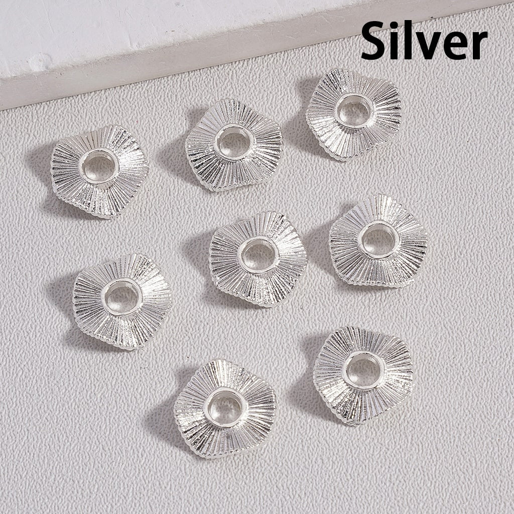 Mini Cute Multi-Color Wave Shape Metal Spacer with Stripes, 10MM