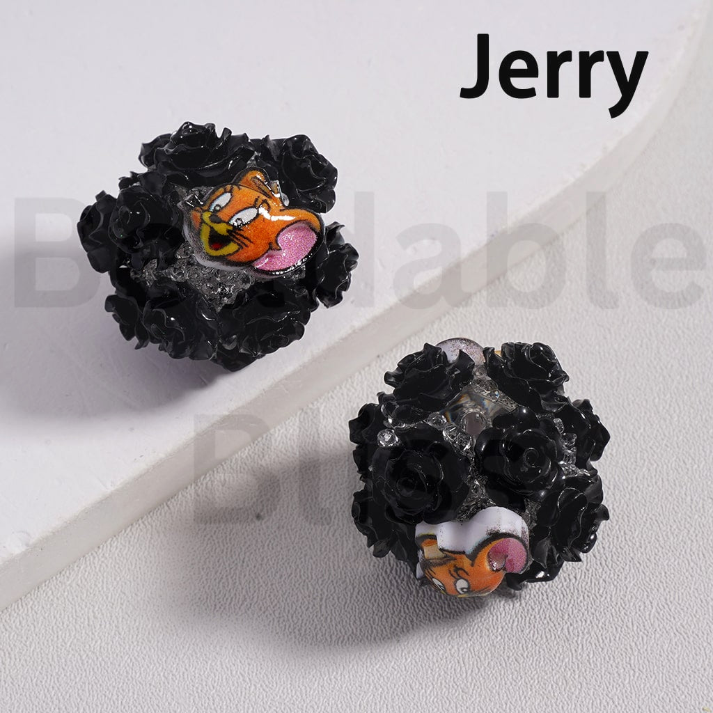 Sugar Acrylic Beads Luminous Shiny Glitter Flowers Cute Cartoon Kurom Donal Duck To Minni Alie Winni the Poo Dais Hello Kitt Lots Bear Stitc James P. Sulliva Capybara Jerr Cinnamonrol Multi-Color