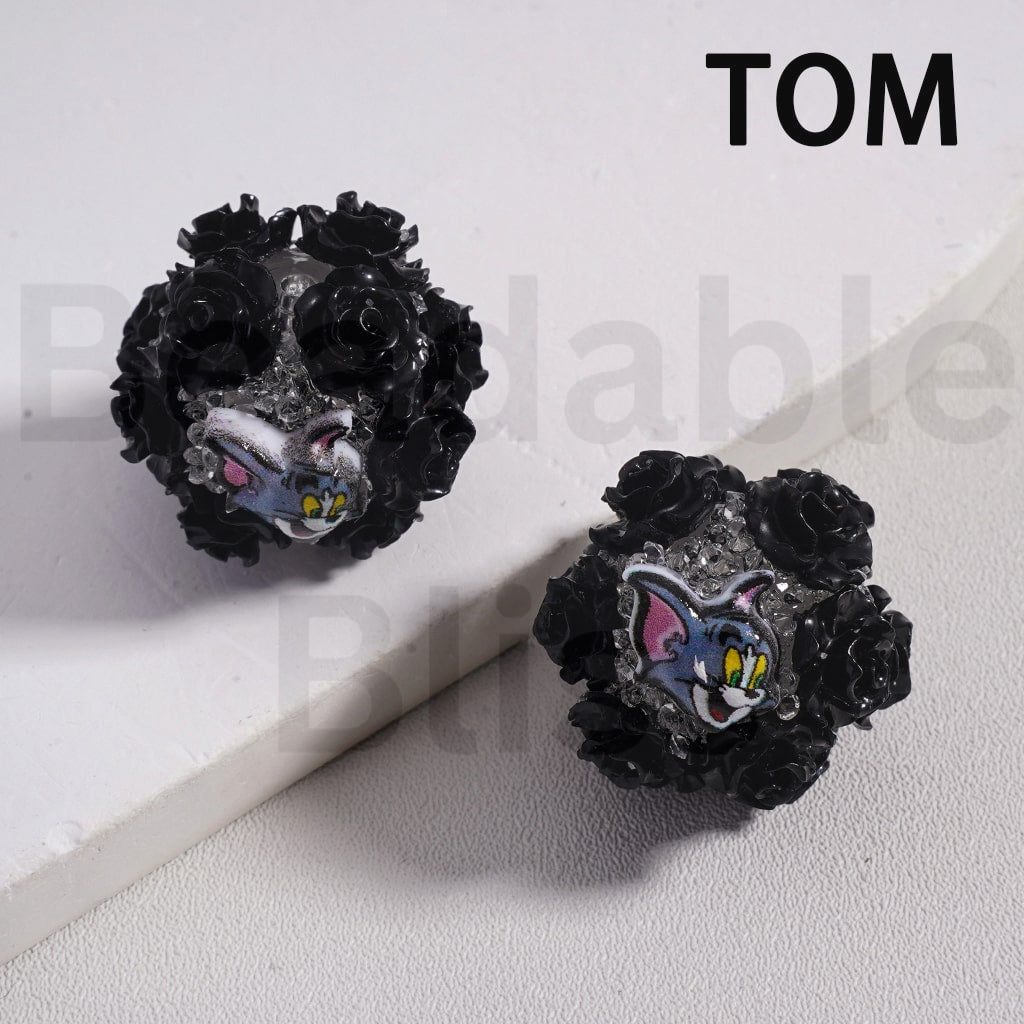 Sugar Acrylic Beads Luminous Shiny Glitter Flowers Cute Cartoon Kurom Donal Duck To Minni Alie Winni the Poo Dais Hello Kitt Lots Bear Stitc James P. Sulliva Capybara Jerr Cinnamonrol Multi-Color