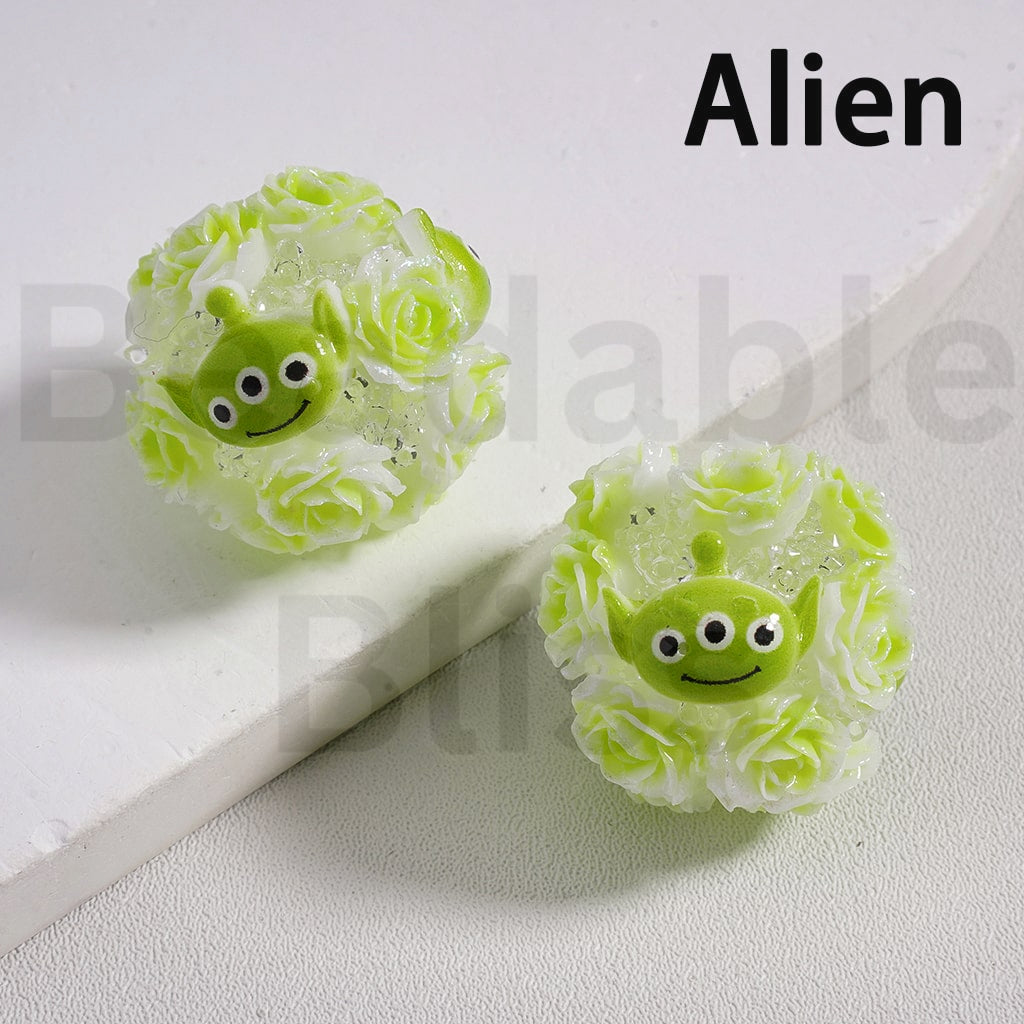 Sugar Acrylic Beads Luminous Shiny Glitter Flowers Cute Cartoon Kurom Donal Duck To Minni Alie Winni the Poo Dais Hello Kitt Lots Bear Stitc James P. Sulliva Capybara Jerr Cinnamonrol Multi-Color