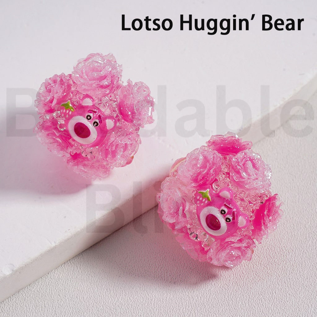Sugar Acrylic Beads Luminous Shiny Glitter Flowers Cute Cartoon Kurom Donal Duck To Minni Alie Winni the Poo Dais Hello Kitt Lots Bear Stitc James P. Sulliva Capybara Jerr Cinnamonrol Multi-Color