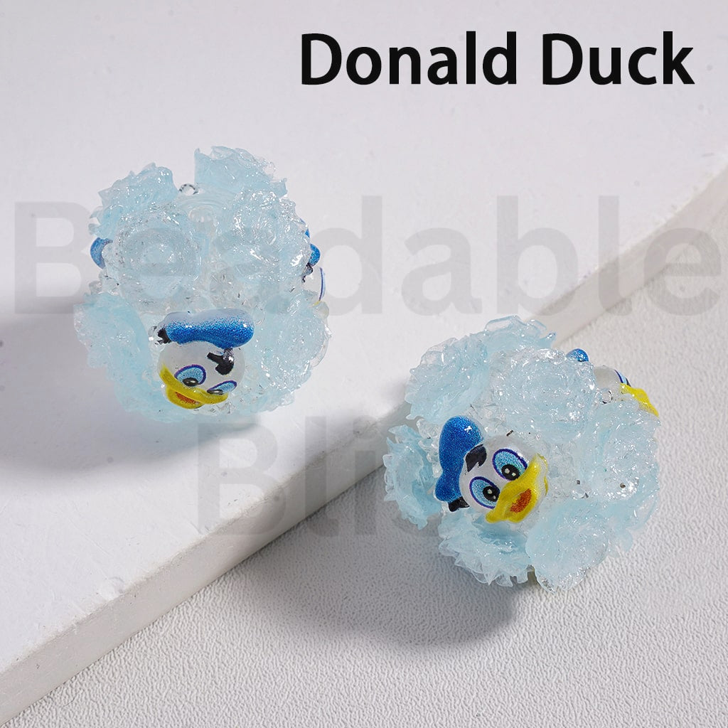 Sugar Acrylic Beads Luminous Shiny Glitter Flowers Cute Cartoon Kurom Donal Duck To Minni Alie Winni the Poo Dais Hello Kitt Lots Bear Stitc James P. Sulliva Capybara Jerr Cinnamonrol Multi-Color