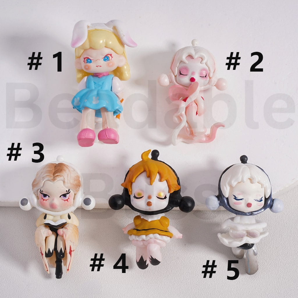 Cute Blind Box Skullpand Pop Mar Series Figures Jewelry Accessories (No Hole)
