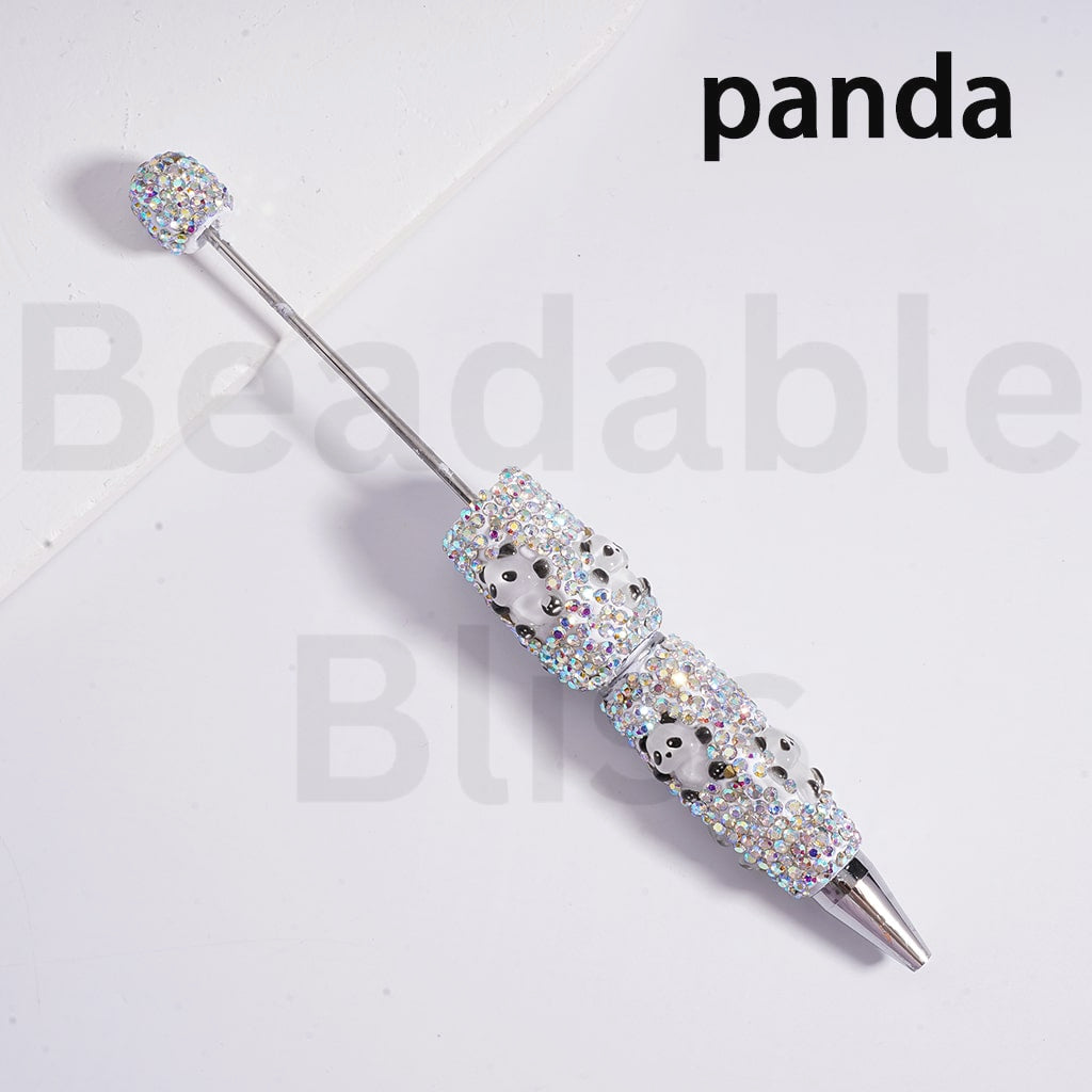 Beadable Clay Pens with AB Rhinestones Cute Cartoon Charms Hello Kitt Doraemo Donal Duc Pand Dais Minni Micke Alie Nic Wild Fox StellaLo Rabbit Chi