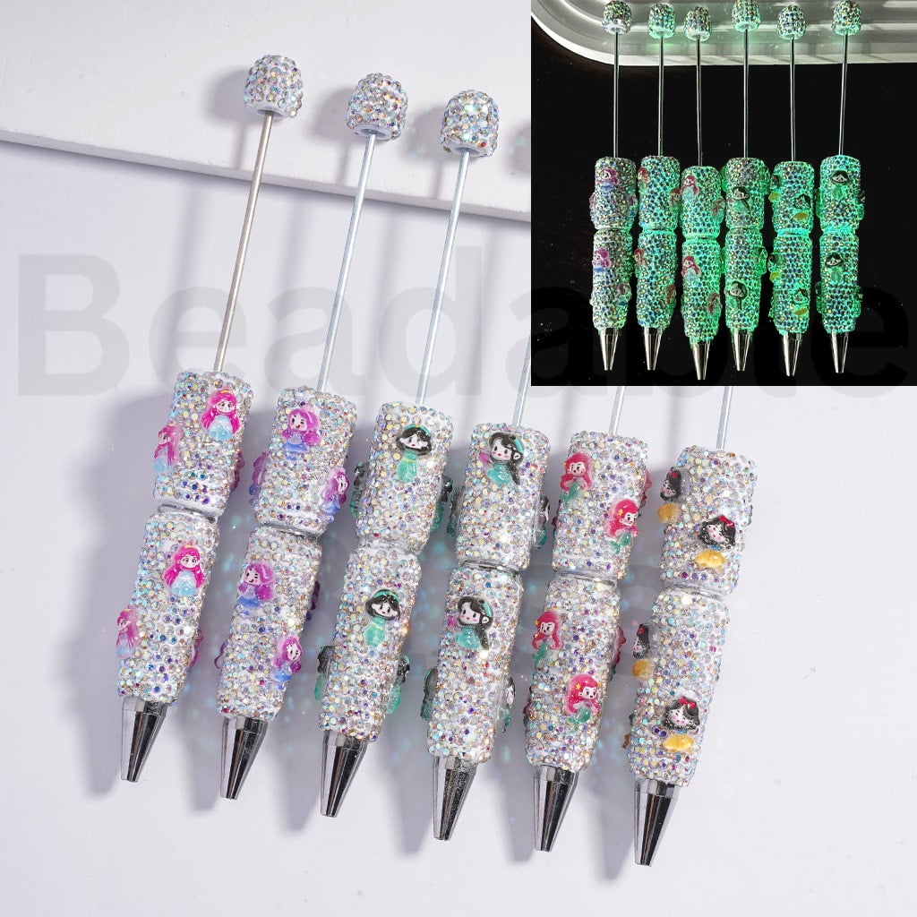 Clay Pens Luminous AB Rhinestones Disne Princess Series Snow Whit Mermai