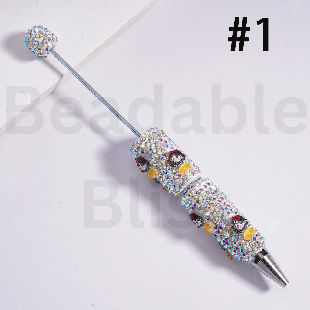 Clay Pens Luminous AB Rhinestones Disne Princess Series Snow Whit Mermai