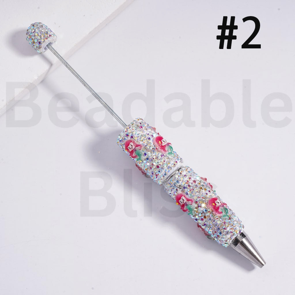 Clay Pens Luminous AB Rhinestones Disne Princess Series Snow Whit Mermai