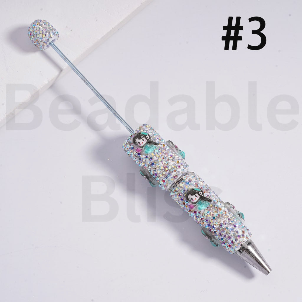 Clay Pens Luminous AB Rhinestones Disne Princess Series Snow Whit Mermai
