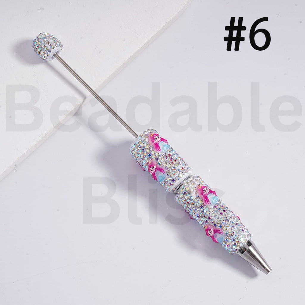 Clay Pens Luminous AB Rhinestones Disne Princess Series Snow Whit Mermai