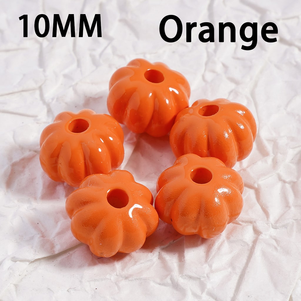 Acrylic Beads Mini Cute Pumpkin Solid Color 10MM (Single Color is available for 500pcs(whole bag)Only)