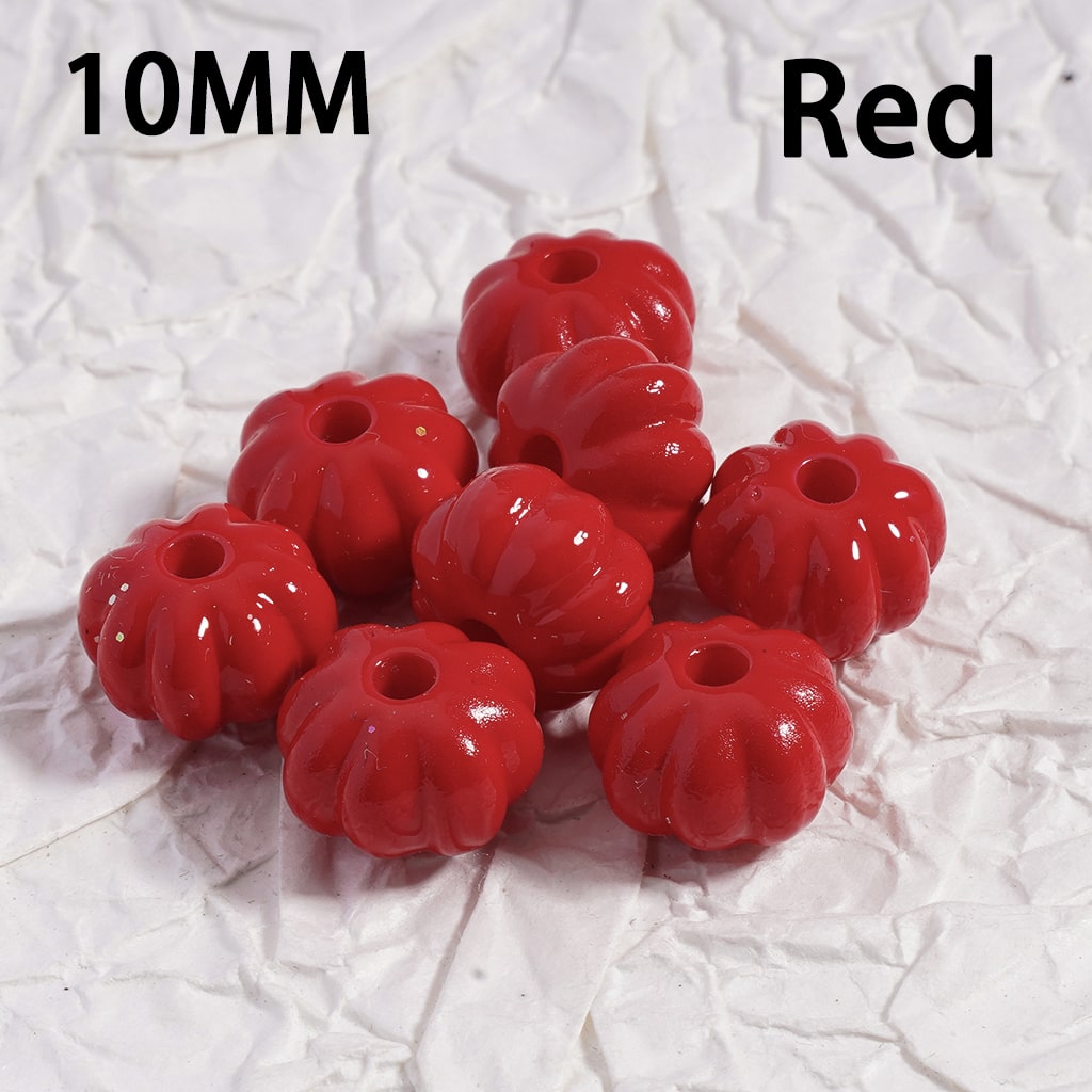 Acrylic Beads Mini Cute Pumpkin Solid Color 10MM (Single Color is available for 500pcs(whole bag)Only)
