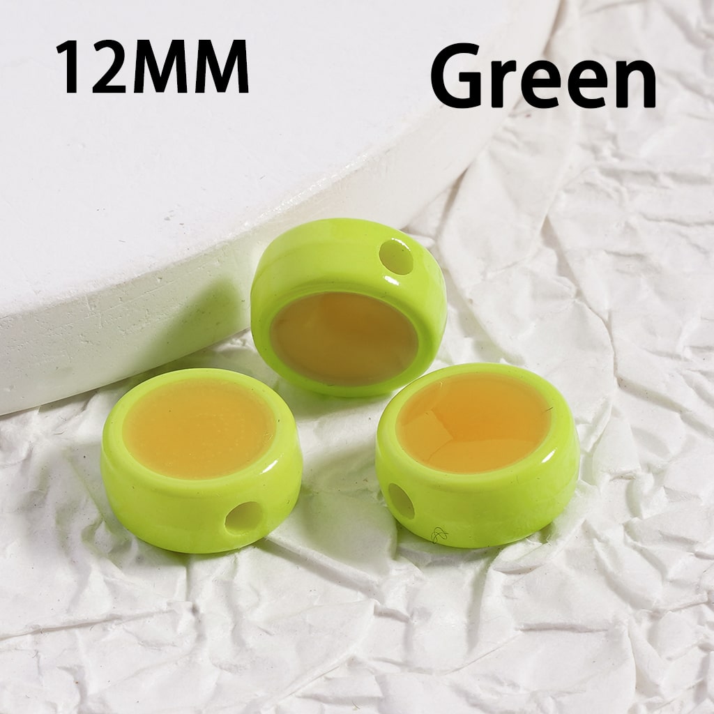 Acrylic Beads Luminous Round Flat Multi-Color 12MM (Single Color is available for 500pcs(whole bag)Only)