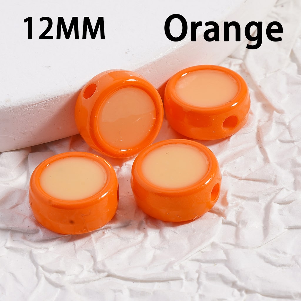Acrylic Beads Luminous Round Flat Multi-Color 12MM (Single Color is available for 500pcs(whole bag)Only)