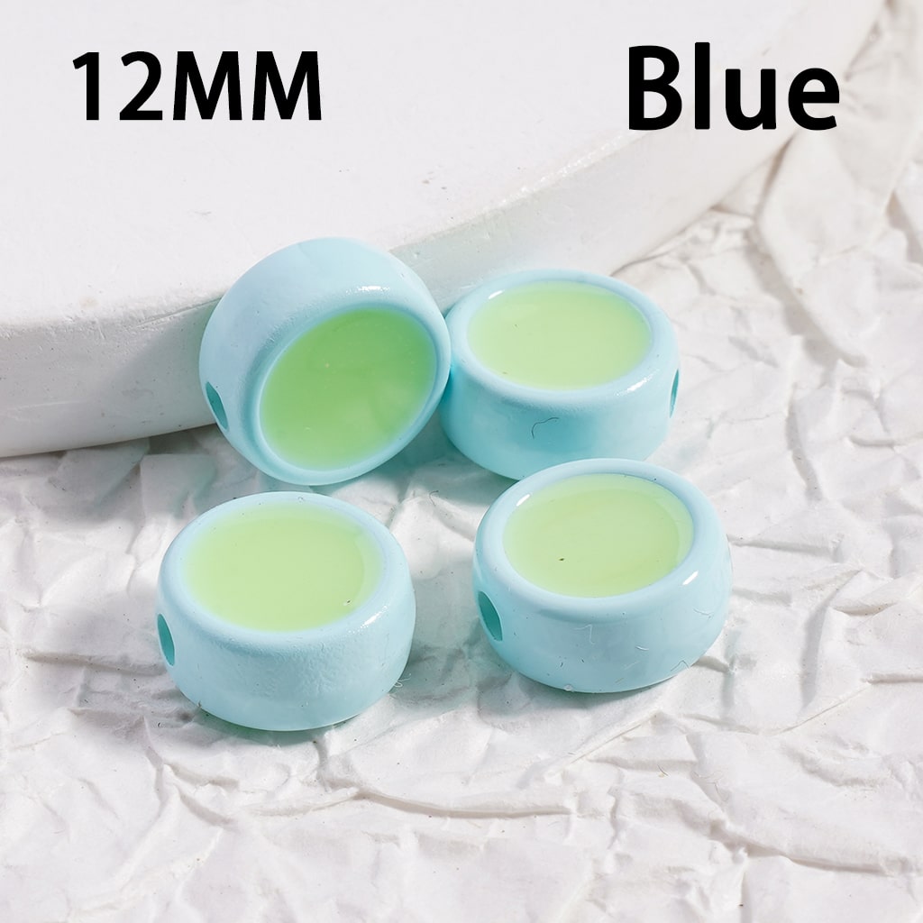 Acrylic Beads Luminous Round Flat Multi-Color 12MM (Single Color is available for 500pcs(whole bag)Only)