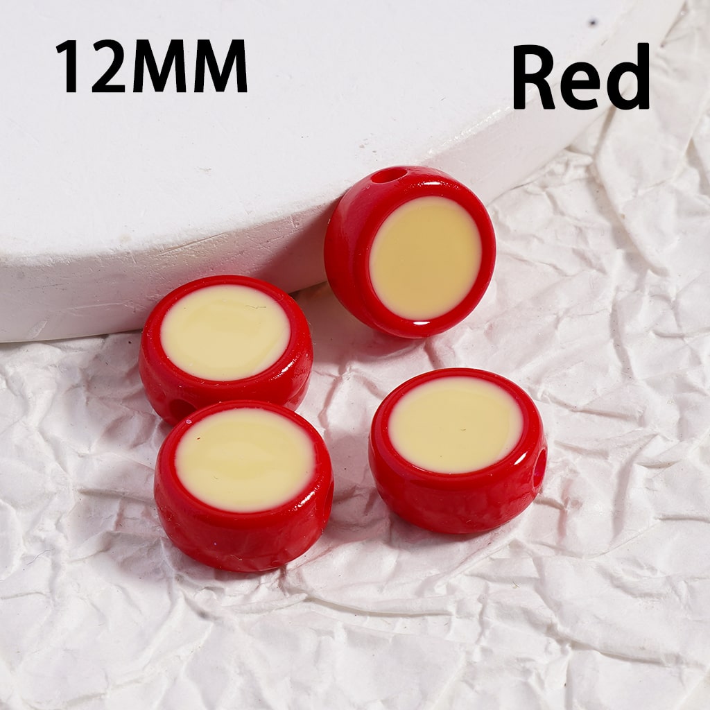 Acrylic Beads Luminous Round Flat Multi-Color 12MM (Single Color is available for 500pcs(whole bag)Only)