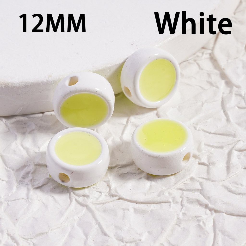Acrylic Beads Luminous Round Flat Multi-Color 12MM (Single Color is available for 500pcs(whole bag)Only)