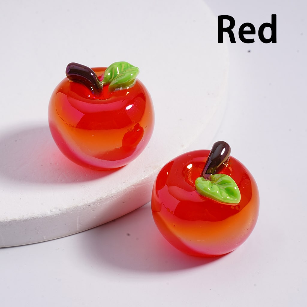 Acrylic Beads UV Coating Cute Vivid Apples Red & Green 20*22MM (Single Color is available for 100pcs(whole bag)Only)